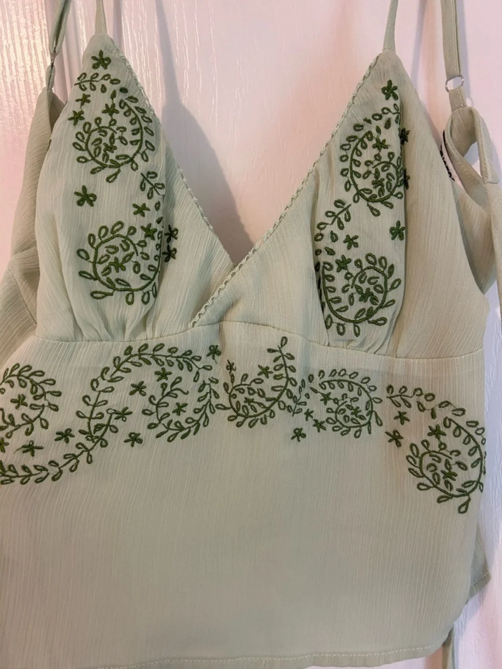 Princess Polly Sage Green Embroidered Spaghetti Strap Skirt Set - Picture 3 of 9